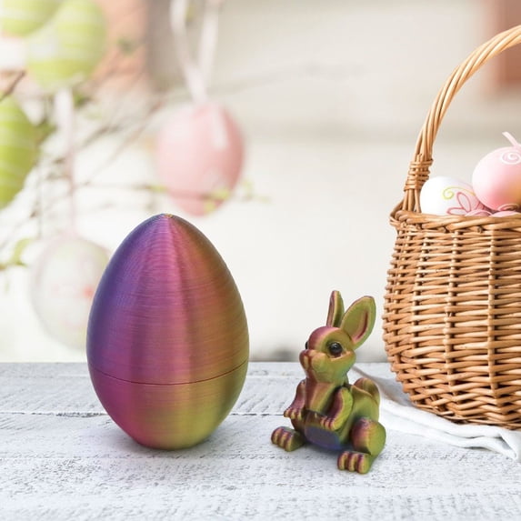 Deeceymbur Easter Mystery Egg Fidget Printing Rabbits Design Open Surprise for Stress Relief Focus Adults Holiday Gifts