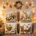 thumbnail image 1 of Deeceymbur Easter Pillow Covers 4 Pack Rabbits Eggs Pattern Decorative Throw Cases for Sofa Couch Home Decor Living Room Bedroom Holiday Accent Square, 1 of 6