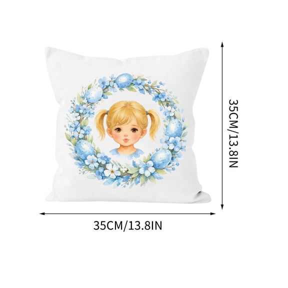 Deeceymbur Easter Themed Throw Pillow Vibrant Illustrations for Holiday Living Room Festive Decor