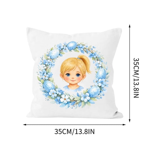 Deeceymbur Easter Themed Throw Pillow Vibrant Illustrations for Holiday Living Room Festive Decor