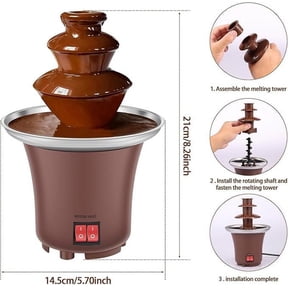 Deeceymbur 3-Tier Electric Chocolate Fondue Pot Warmer Melter 10oz Stainless Steel for Cheese Dips Sauces Gathering