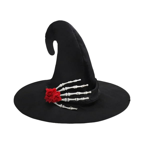 Deeceymbur Elegant Lace Trimmed Pointed Wizard Hat Multiple Styles Holiday Collectible 17.12x11.81in