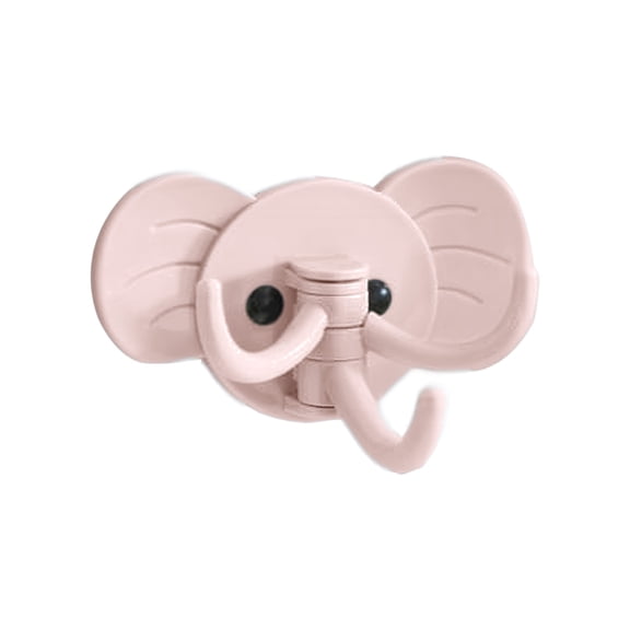 Deeceymbur Elephant Shape Wall Hook Strong Adhesive Hanger for Home Kitchen Bathroom Organization Cute Decor Rotating Design