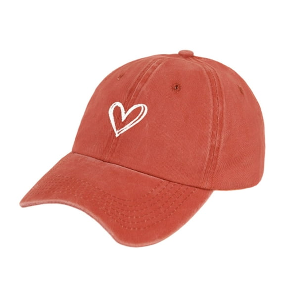 Deeceymbur Embroidered Heart Dad Hat - Unstructured Soft Canvas Baseball Cap with Adjustable Strap Back, Casual Strapback Cap