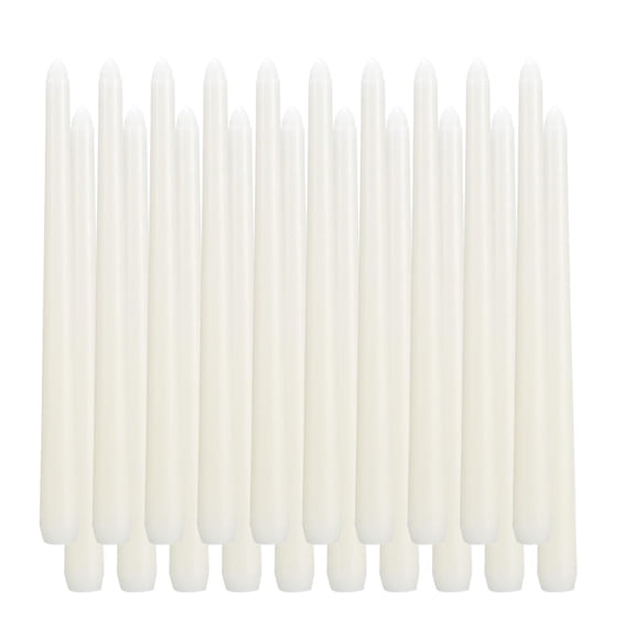 Deeceymbur European Style Serrated Edge Taper Candle 10 Inch Long Burning White Wax for Home Dining Wedding Ambiance