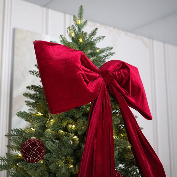 Deeceymbur Extra Large Velvet Bow Christmas Tree Window Front Door Party Decoration Oversized Holiday Bow