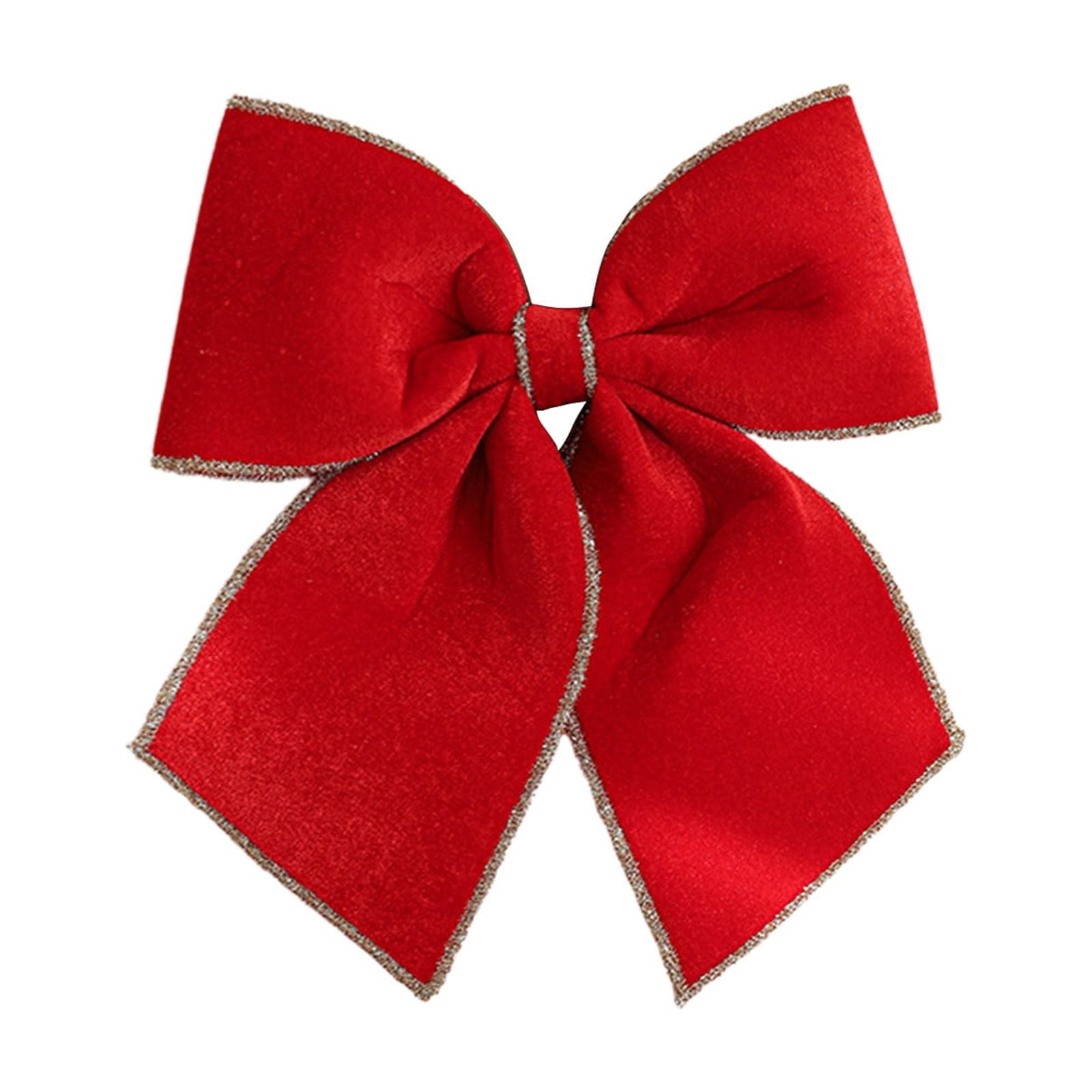 Deeceymbur Fabric Christmas Bow Gold Flocking Velvet Tree Pendant ...