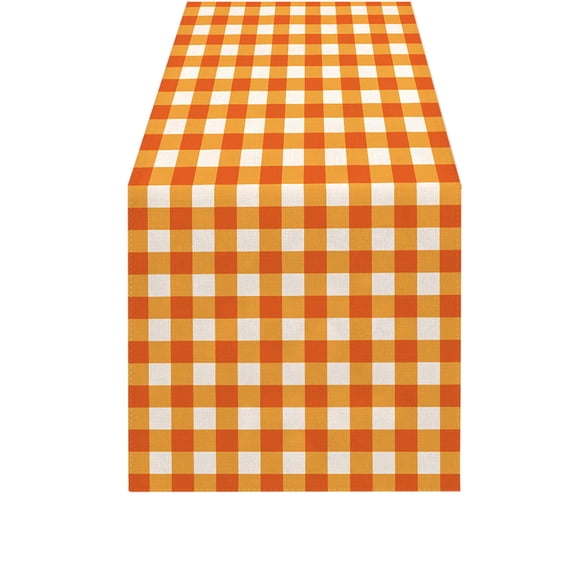 Deeceymbur Fall Plaid Table Runner Seasonal Home Decor Dining Table Cover Kitchen Decoration Farmhouse Style Holiday Accent Party Supply Autumn Theme
