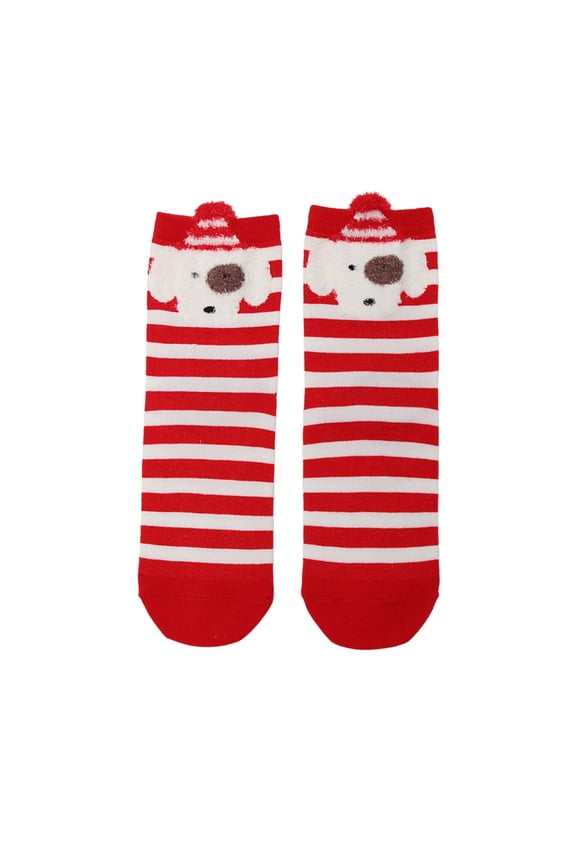 Fall Winter Warm Socks Christmas Themed Mid Calf Knit Socks with Cartoon Patterns for Holiday Fun
