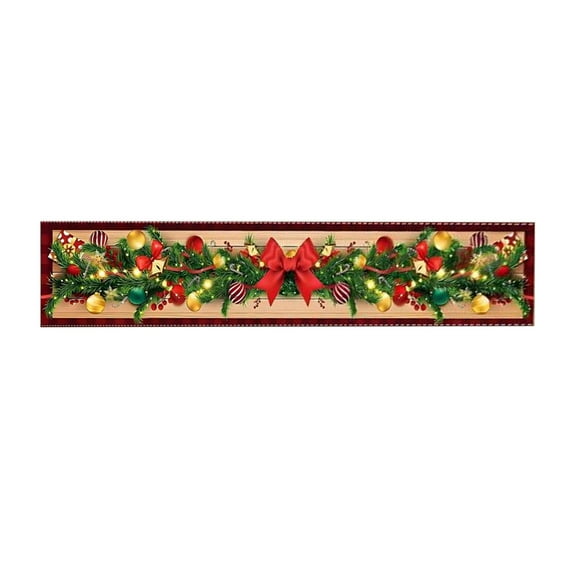 Deeceymbur Festive Snowman Tablecloth Nylon Material Christmas Pattern Long Decoration for Dining Table Party Setup Xmas Celebration Holiday Table Cover