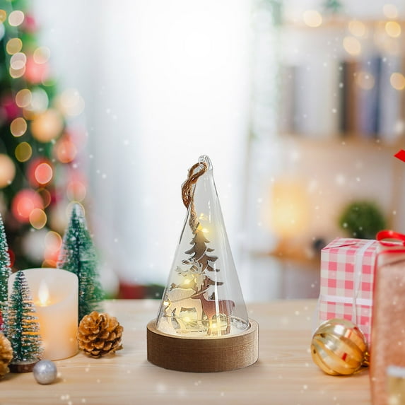 Deeceymbur Festive Tabletop Snow Globe Multiple Sizes Available for Home Decor 2.95x4.53in