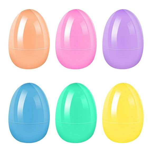 Deeceymbur Fillable Easter Eggs Macaron Colors Plastic Eggs for Holidays With 2.3 Inch Size Hinges In Random Pastel Shades