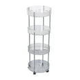 thumbnail image 1 of Deeceymbur Four Tier Tall Kitchen Bathroom Storage Rack Shelf Organizer with Wheels for Living Room Home Use Multi Layer Transparent High Capacity, 1 of 6