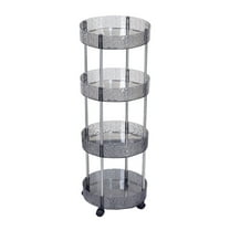 Deeceymbur Four Tier Tall Kitchen Bathroom Storage Rack Shelf Organizer with Wheels for Living Room Home Use Multi Layer Transparent High Capacity