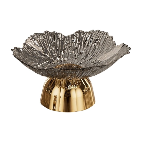 Deeceymbur Fruit Plate Gold Silver Color Luxury Design Drainage Tray for Living Room Coffee Table Snack Bowl High End Serving Platter for Home Decor