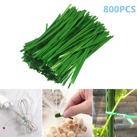 Deeceymbur Garden Ties for Plants, 800PCS Plastic-Coated Wire Tie – Durable Binding Solution for Garden Plants, Trees & Shrubs