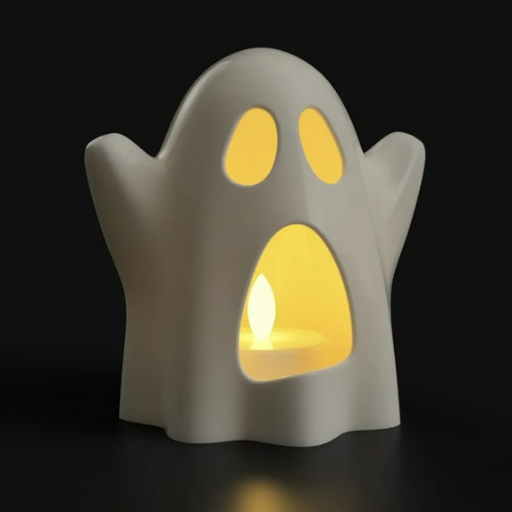 Deeceymbur Ghost Candleholder Halloween Holiday Decor Home Desktop Decor 2.36x2.95in