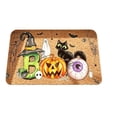 thumbnail image 1 of Deeceymbur Ghost Pumpkin Shaped Bath Mat Halloween Fall Thanksgiving Absorbent Soft Non Slide Entryway Floor Rug, 1 of 7