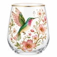 thumbnail image 1 of Deeceymbur Gold Rim Floral Stemless Wine Glass Elegant Crystal Cup for Party Home Decor Gift, 1 of 7