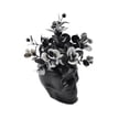 thumbnail image 1 of Deeceymbur Gothic Skull Flower Pot Decor with Black Artificial Plants Halloween Centerpiece for Home Office Party 4.33x5.91x8.27in, 1 of 6