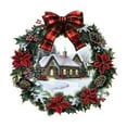 thumbnail image 1 of Deeceymbur Green Christmas Garland Snow House Living Room Glass Window Holiday Scene Decorative Wall Stickers Green for Living Room Decoration A, 1 of 6