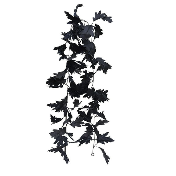 Deeceymbur Halloween Black Vines Artificial Maple Leaf Rattan Green Plants Decoration