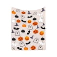 thumbnail image 1 of Deeceymbur Halloween Cute Cartoon White Design Flannel Throw Blanket Nap Blanket Festive Home Textile, 1 of 6