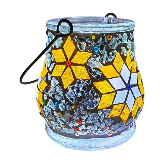 Deeceymbur Halloween Glowing Jar Kit 10pcs Colorful Tile Spooky Illuminated Decor with LED Light Material Pack