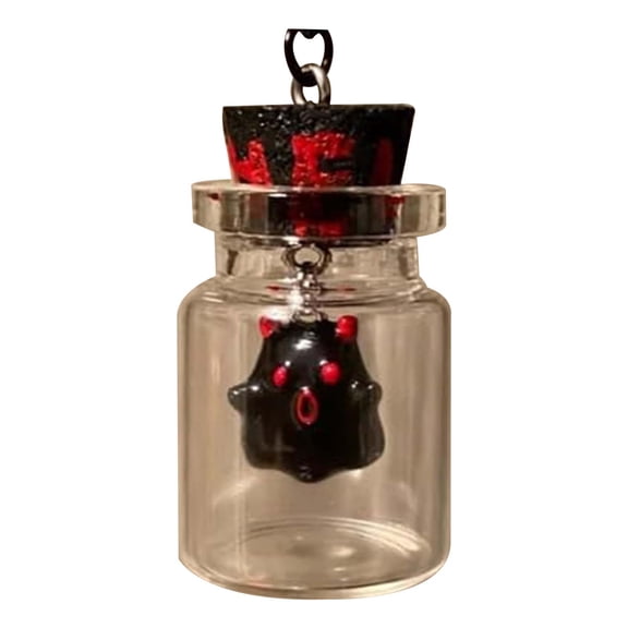 Deeceymbur Halloween Ment Adoption Ghost Pendant Spooky Bottle Ghost Decoration for Halloween Parties and Haunted House Decor Black