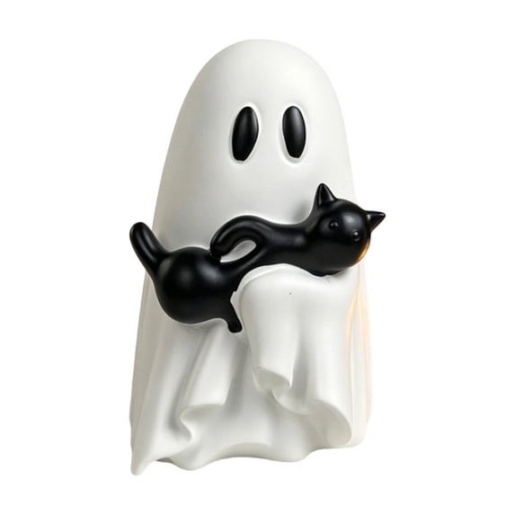 Deeceymbur Halloween Mini Ghost Resin Figurines Tabletop Shelf Decor Cute Ghost Ornaments for Collectors