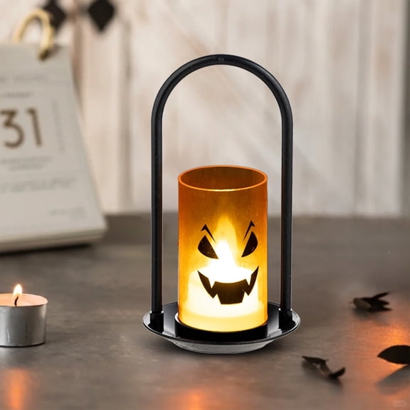 Deeceymbur Halloween PVC Candle Lamp Decoration Prop Party Scene Arrangement 4.92x2.55x2.55in
