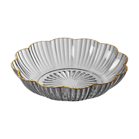 Deeceymbur Hammered Gold Trim Fruit Bowl Snack Plate Candy Dish Decorative Serving Tray for Living Room Coffee Table with Stackable Storage
