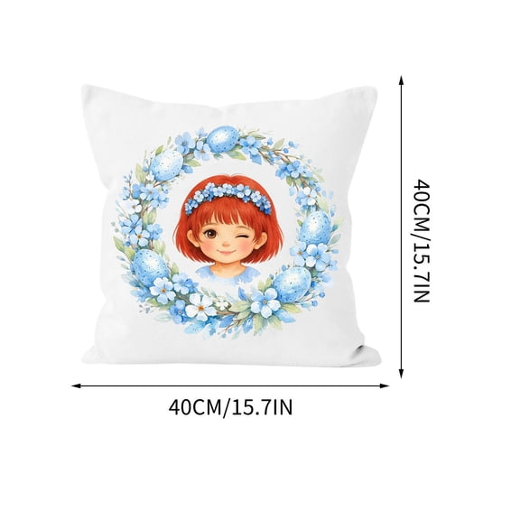 Deeceymbur Hand Drawn Easter Character Throw Pillow Soft Cushion Gift Basket Filler Home Decor Accent