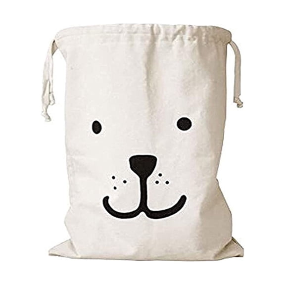 Deeceymbur Home Decor Canvas Storage Bag Basket Organizers for Kids Toys, Baby Clothing, Children's Books, Gift Baskets, for Storing and Decorating with Children's Items and Gifts White-A