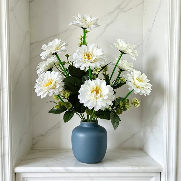 Deeceymbur Independence Day Artificial Flower Bouquet Handmade Silk Floral Arrangement Realistic Daisy Design for Indoor Desktop Decoration Holiday Display