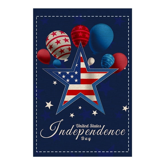 Deeceymbur Independence Day Garden Flag Linen Garden Flag Border Outdoor Patio Decorative Flags Holiday Celebration Hanging Flag