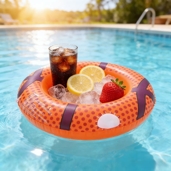 Deeceymbur Inflatable Floating Cooler Portable Outdoor Ice Bucket Pool Floating Drink Holder Beach Party Cooler Spherical Ice Bar for Swimming Pool