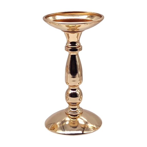 Deeceymbur Iron Candlestick Holder Roman Column Style for Home Decor Golden Finish Elegant Design Stable Base