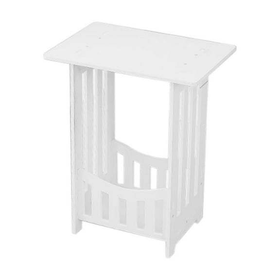 Deeceymbur Kids End Table Nightstand for Room Bedside Table 2-Tier Open Shelf Rack for Bedroom Living Room Office Bathroom White