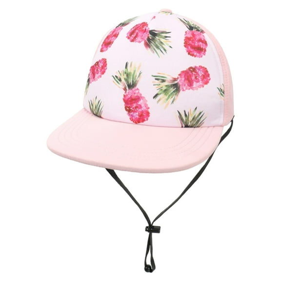 Deeceymbur Kids Trucker Hat with Chin Strap Basketball Lightweight Toddler Boys Girls Caps Sun Protection Hats