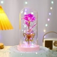thumbnail image 1 of Deeceymbur LED Night Light Preserved Rose in Glass Dome with Butterflies Starry Sky Base Romantic Glowing Decor Gift for Women Valentine Birthday, 1 of 6