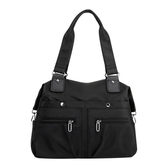 Deeceymbur Large Capacity Multi-pocket Nylon Shoulder Bag, Travel Backpack Design, for Travel and Daily Multifunctional Use Black