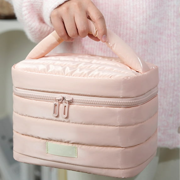 Deeceymbur Large Cosmetic Bag for Women Portable Travel Makeup Case Organizer for Outdoor Beach