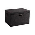 thumbnail image 1 of Deeceymbur Large Foldable Storage Box with Lid Cotton and Linen Blend Collapsible Organizer for Home Bedroom Wardrobe Stackable Design, 1 of 6