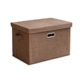 thumbnail image 1 of Deeceymbur Large Foldable Storage Box with Lid Cotton and Linen Blend Collapsible Organizer for Home Bedroom Wardrobe Stackable Design, 1 of 6