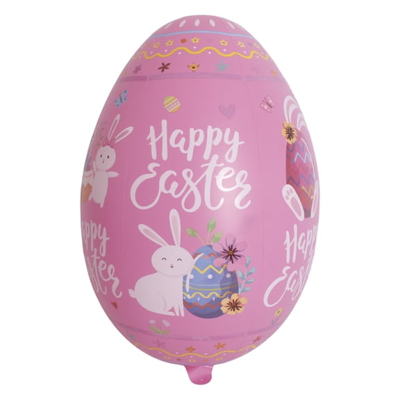 Deeceymbur Large PVC Inflatable Easter Eggs Outdoor Patio Decoration with Bunny Patterns for Garden Party Holiday Festive Celebration