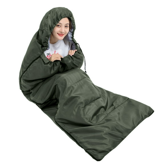 Deeceymbur Large Wide Sleeping Bag for Camping Backpacking All Weather Comfort with Drawstring Hood Envelope Style Lightweight Easy Pack Outdoor Travel