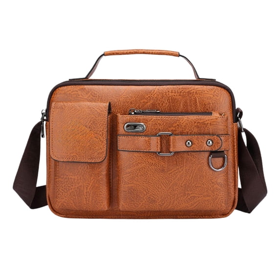Deeceymbur Leather Crossbody Bag Textured Shoulder Bag Adjustable Strap Lightweight Handbag for Daily Use Travel Work