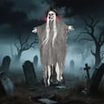 thumbnail image 1 of Deeceymbur Life Size Hanging Skeleton Witch Movable Jaw Posable Arms Halloween Decoration 6.3x37.01in, 1 of 6