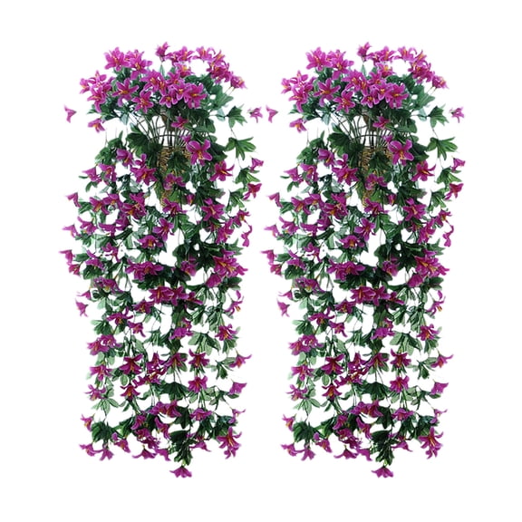 Deeceymbur Lifelike Lily Vines Spray Hot Pink White Red Purple No Maintenance Display